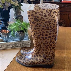 Lauren Ralph Lauren Leopard Print Winter Rain Boots